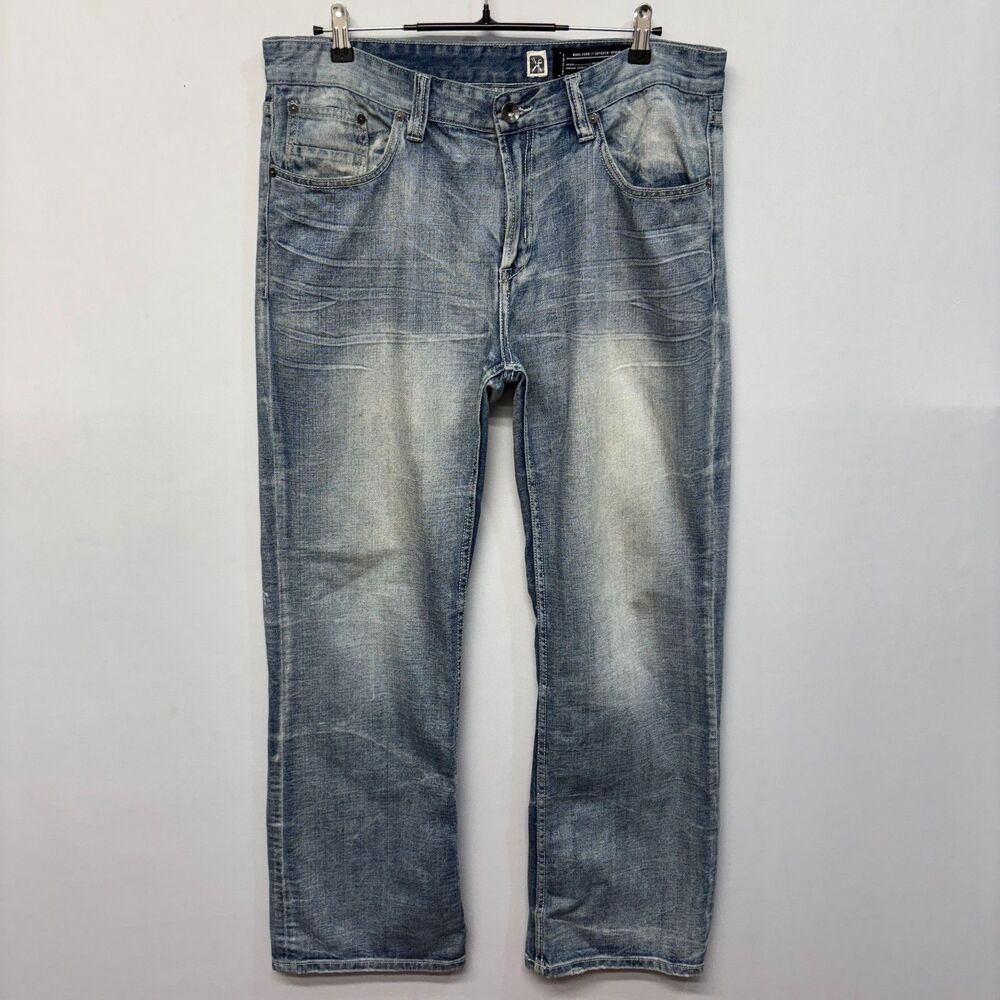 Marc Ecko Men Boot Cut Jeans Size 36x32 Blue Denim Hip Hip Y2K D031 -7
